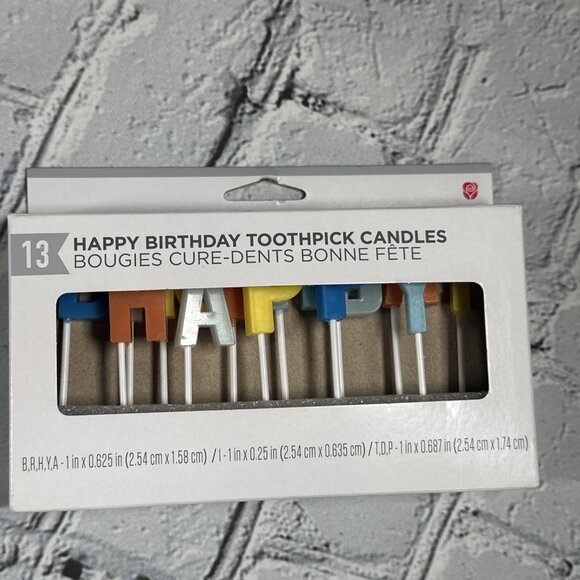 American Greetings Other - American Greetings Happy Birthday Toothpick Candle Set 13pc Blue Orange Yellow